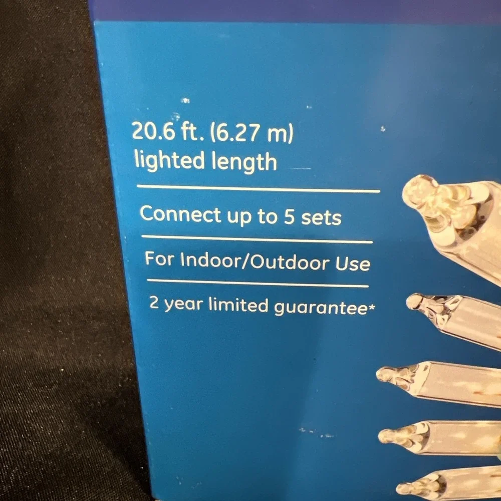 GE 100 Miniature Lights Clear‎ Lights White Wine NIB